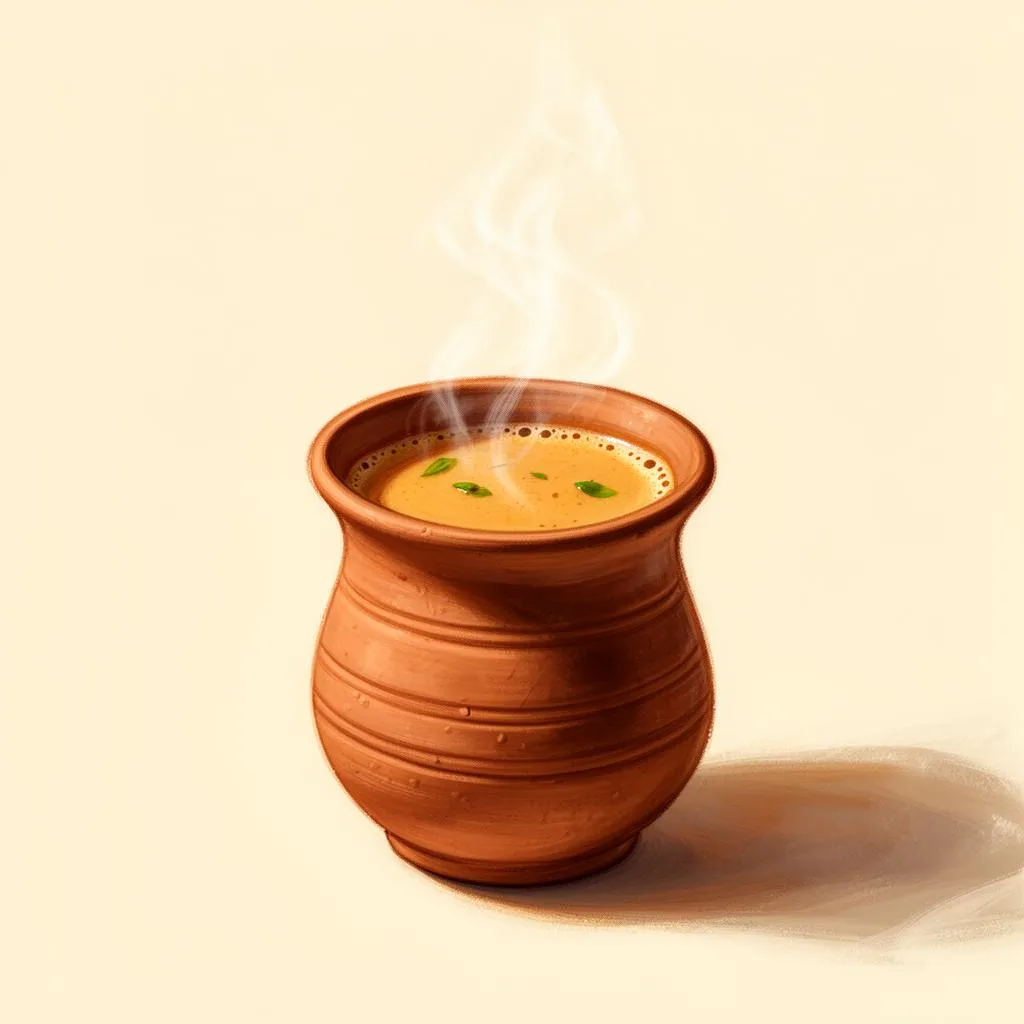 A steaming kulhad of masala chai